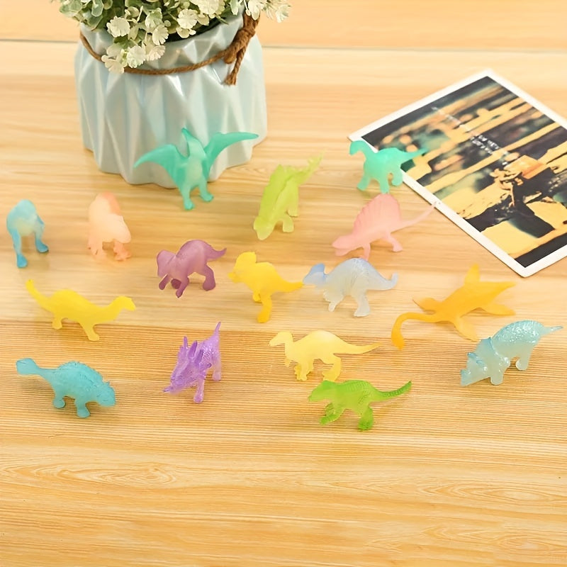 16pcs Luminous Mini Dinosaurs Glow In Dark Dino Figures
