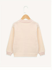 Girls Twist Knit V Neck Button Cardigan Sweater For Fall Winter