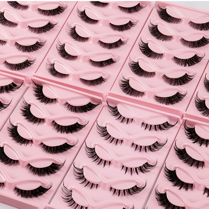 Cat Eye Lashes Natural Volume Thick Curly Manga Winged False Eyelashes