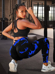 Tie Dye Butt Lifting Yoga Sports Leggings High Waist
