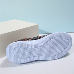 Women's Colorblock Mesh Sneaker Slip On Low Round Toe Sock Breathable Shoes