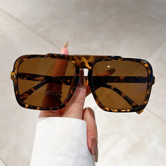 Leopard Brown Square Sunglasses UV Protection