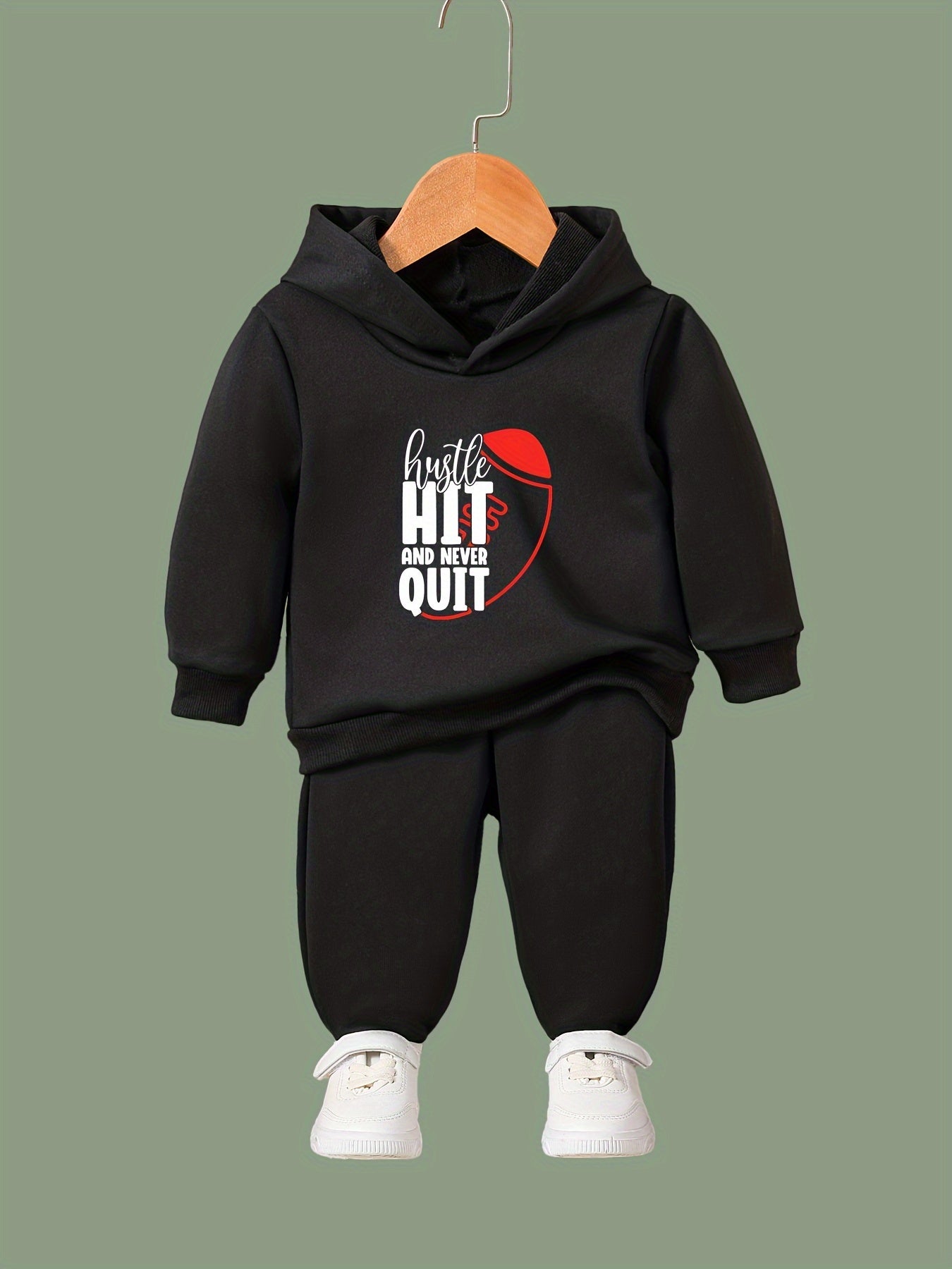 Kid's Hustle Hit Never Quit Outfit Hoodie & Pants Set