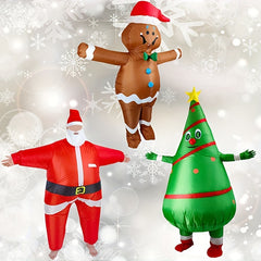 Christmas Cartoon Santa Inflatable Costume Halloween Party Dress Up