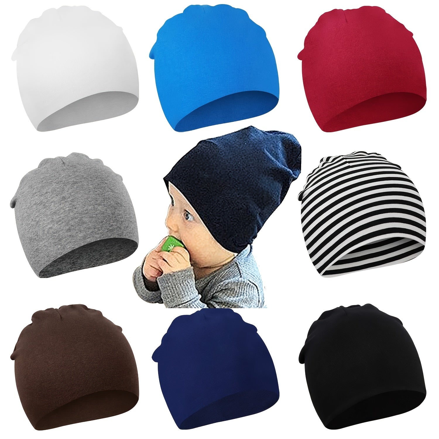 Soft Brimless Beanie Hat for Newborn Photography Props