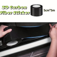 5M 196 85inch 3D Carbon Fiber Car Protective Tape Scratch Resistant Film