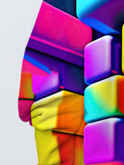 Rainbow Cube Pattern Hoodie For Kids Long Sleeve Top