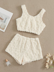 Star Pattern Fuzzy Pajama Set Women's Sleepwear