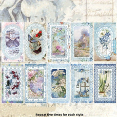 50pcs Lace Material Paper Art Journal Plant Decoration Collage Base