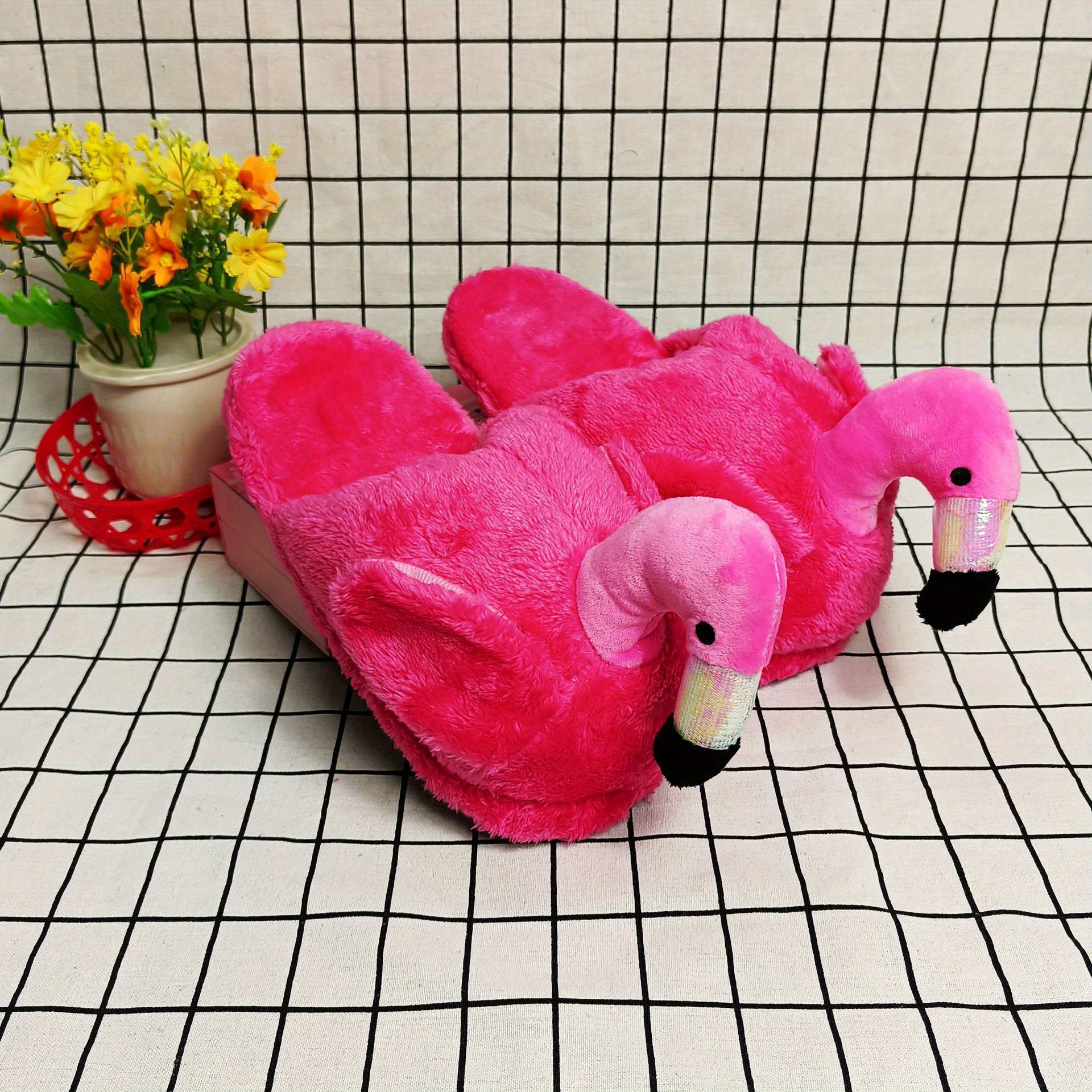Women's Flamingo Slippers Plush Lined Shoes