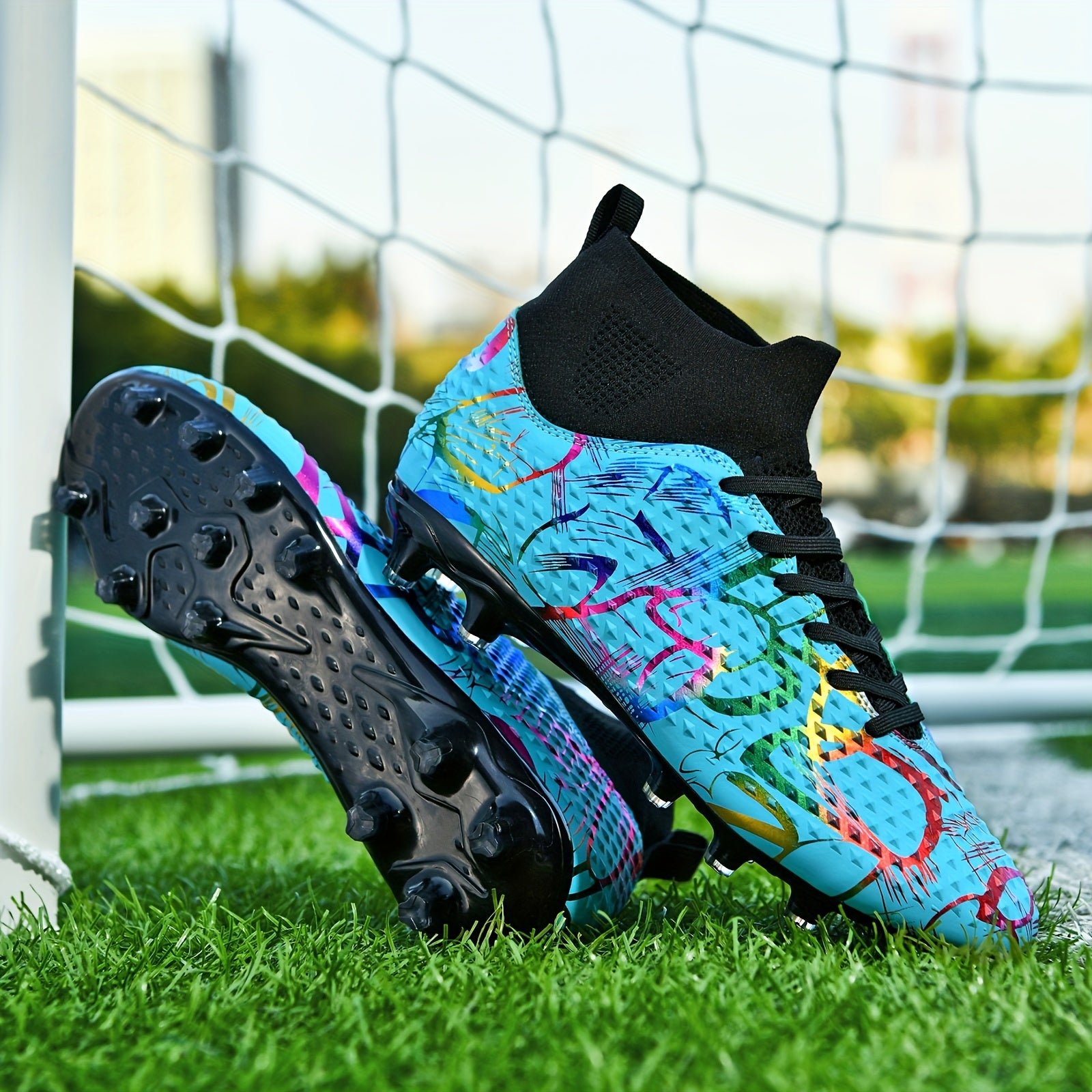 Kid's High Top Non Slip Football Cleat with Spikes