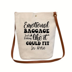Letter Print Canvas Tote Bag for Outdoors