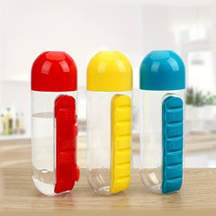 Aeyeele 600ml Water Bottle with Pill Box