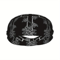 Gothic Floral Sports Headband Sweat Wicking Polyester for Yoga Gym Running