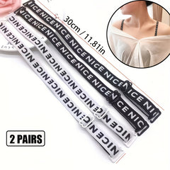 2 Pairs Letter Print Shoulder Straps Non-slip Underwear Straps