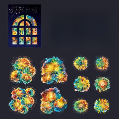 10pcs Fireworks Bronzing Laser Golden Journal Stickers