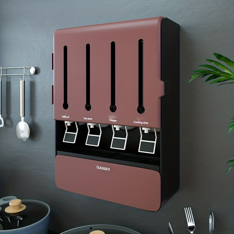 Grid Wall Mount Spice Rack Organizer Kitchen Storage Liquid Seasonings