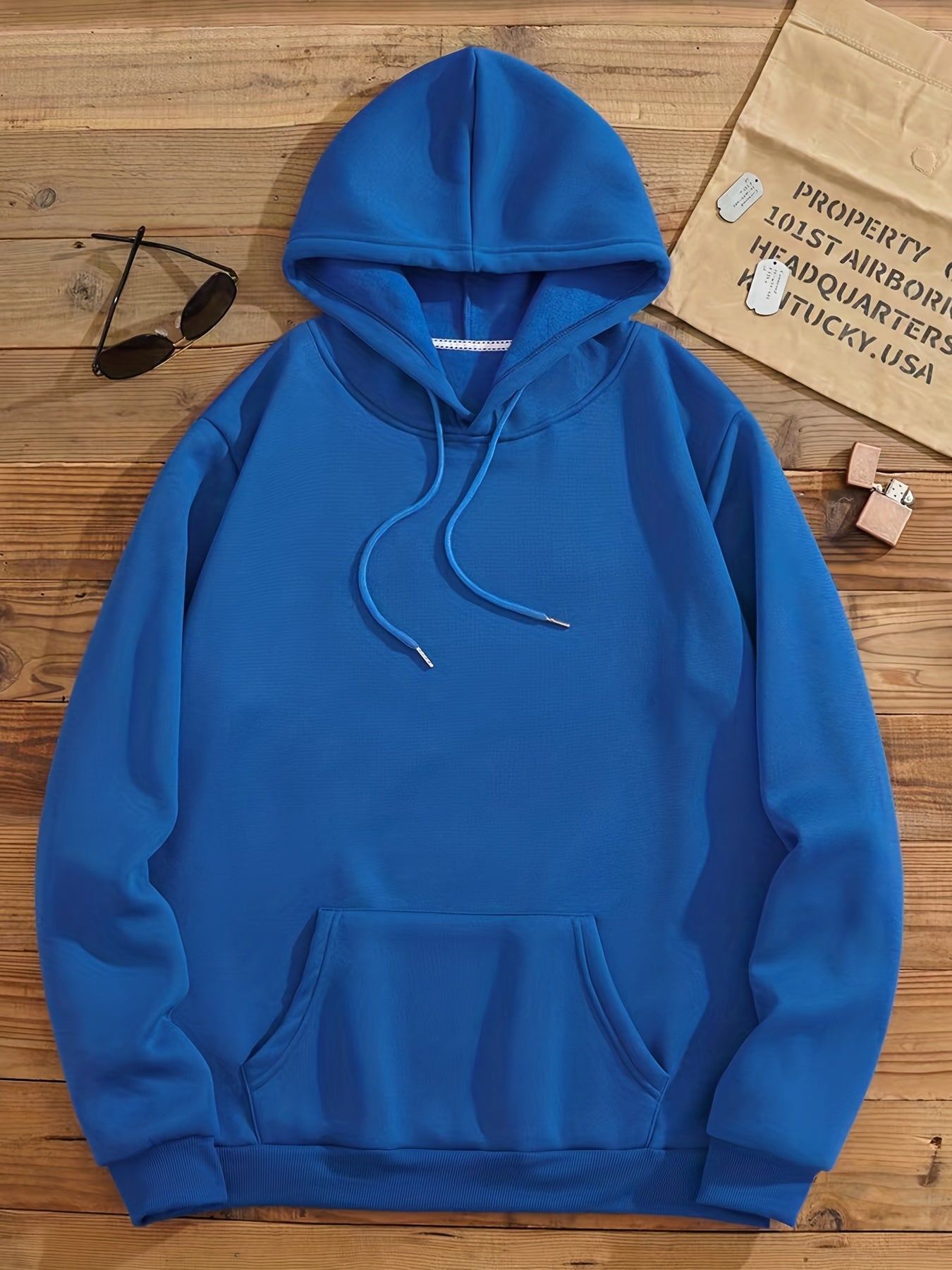 Kangaroo Pocket Hoodie Long Sleeve Drawstring Hoodies Women's Clothing