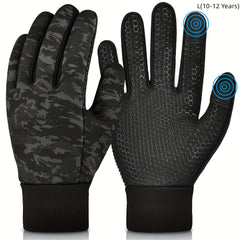 Kids Winter Touch Screen Sports Gloves - Warm Outdoor Running & Cycling Gloves