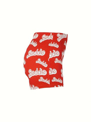 Art Letter Print High Rise Stretch Shorts