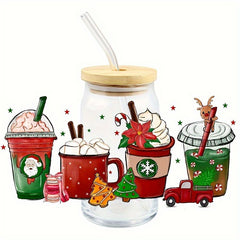 Christmas 3D UV DTF 16oz Cups Wrap Sticker DIY Label Transfer Stickers