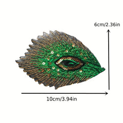 10pcs Peacock Feather Sequins Embroidered Cloth Patches For Clothing Repair