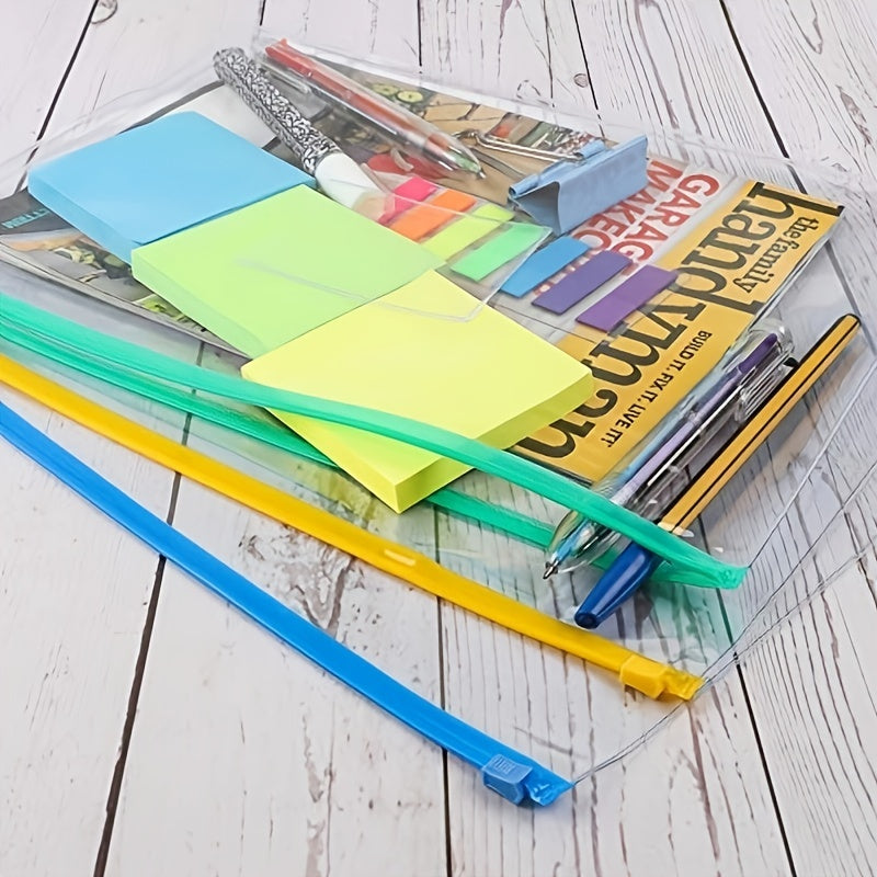 24pcs Plastic A4 Envelope Edge Folders 11 Colors for School & Office Supplies