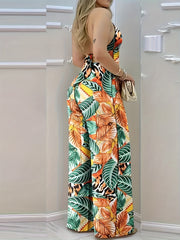 Wide Leg Jumpsuit Backless Vacation Casual Jumpsuit