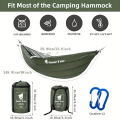 GEERTOP Lightweight Hammock Camping Quilt 3-4 Seasons Under Quilt