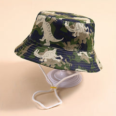 Camouflage Dinosaur Fisherman Hat Sun Protection Bucket Hat