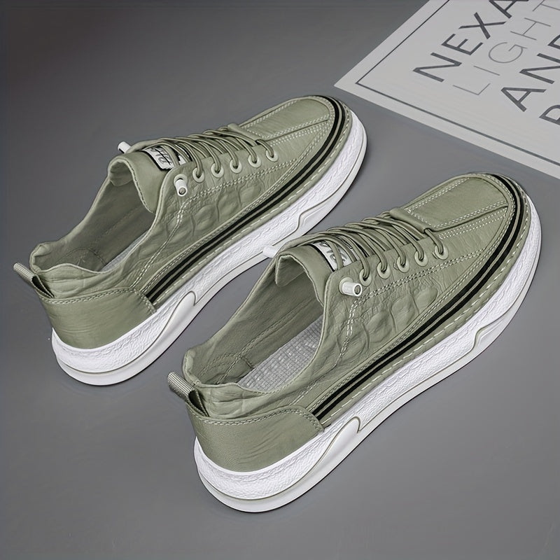 Crocodile Pattern Skate Shoes for Men Breathable Non Slip Sneakers