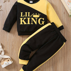 Boys 2pcs Sweatshirt & Pants Set Long Sleeve Top Casual Kids Clothes