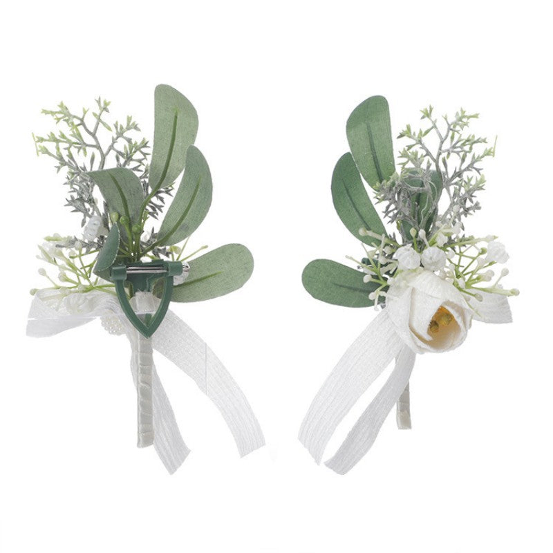 Faux Pearl Wedding Wrist Corsage for Bride and Bridesmaids