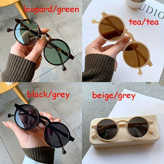 Retro Round Sunglasses UV400 Sun Shades Glasses with Case
