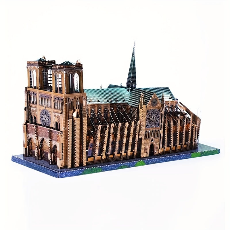 Colorful Paris Notre Dame 3D Metal Assembly Model Puzzle DIY