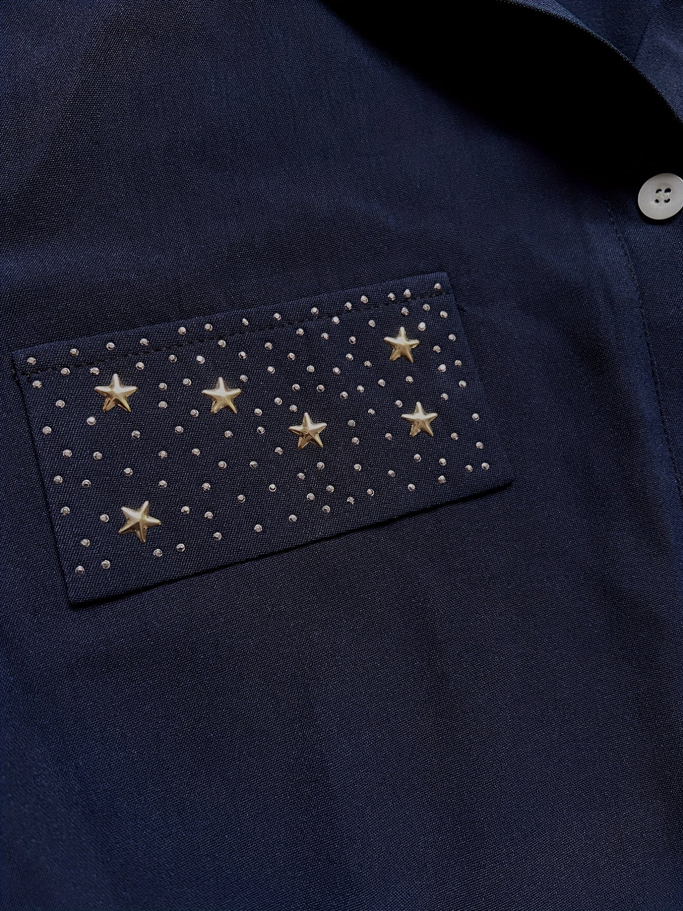Star Print Long Sleeve Button Up Shirt