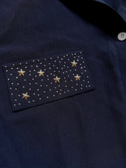 Star Print Long Sleeve Button Up Shirt