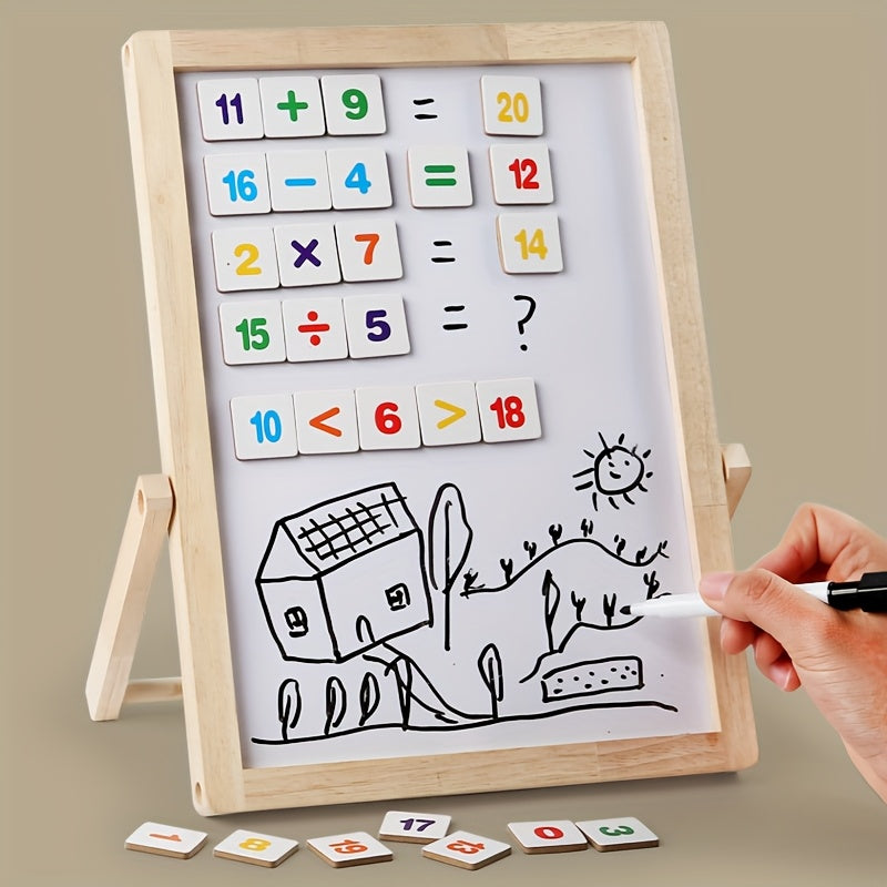 Magnetic Dual Sided Learning Board for Kids Math & Writing Practice