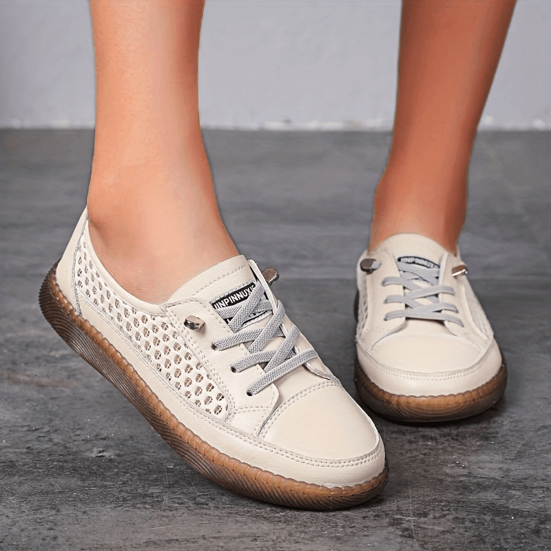 Women's Hollow Out Breathable Lace Up Shoes Lightweight Casual Walking Shoes