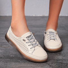 Women's Hollow Out Breathable Lace Up Shoes Lightweight Casual Walking Shoes
