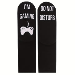 Men's Novelty Non Slip Bottom Rubber Graphic Crew Socks For Autumn Winter