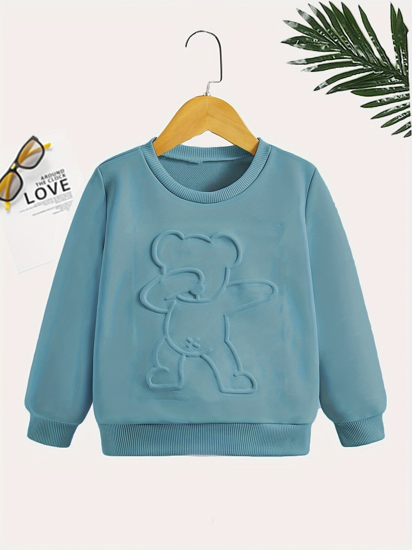 Girls Street Dance Bear Print Sweatshirts For Sports Casual Outfit