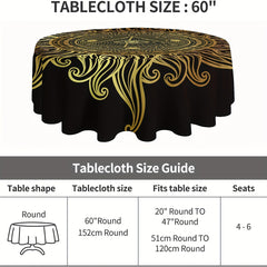 Sun God Printed Round Table Cloth Colorful Table Cover