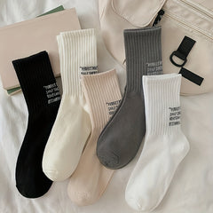 5 Pairs Letter Print Socks All match Women's Stockings