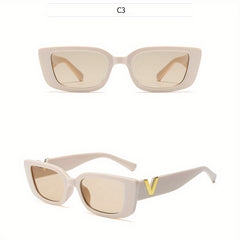 Rectangular Sunglasses for Men Women Retro Vintage UV400 Sun Shades