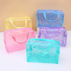 Flower Print Makeup Bag Waterproof Wash Bag Double Handle
