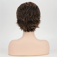 Short Curly Wig With Bangs Natural Fluffy Heat Resistant Synthetic Wig