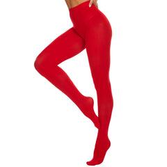 Red Tights 80 Denier Queen Size Pantyhose High Waist