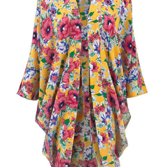 Floral V Neck Cover Up Shirt Rah Guard Kimono