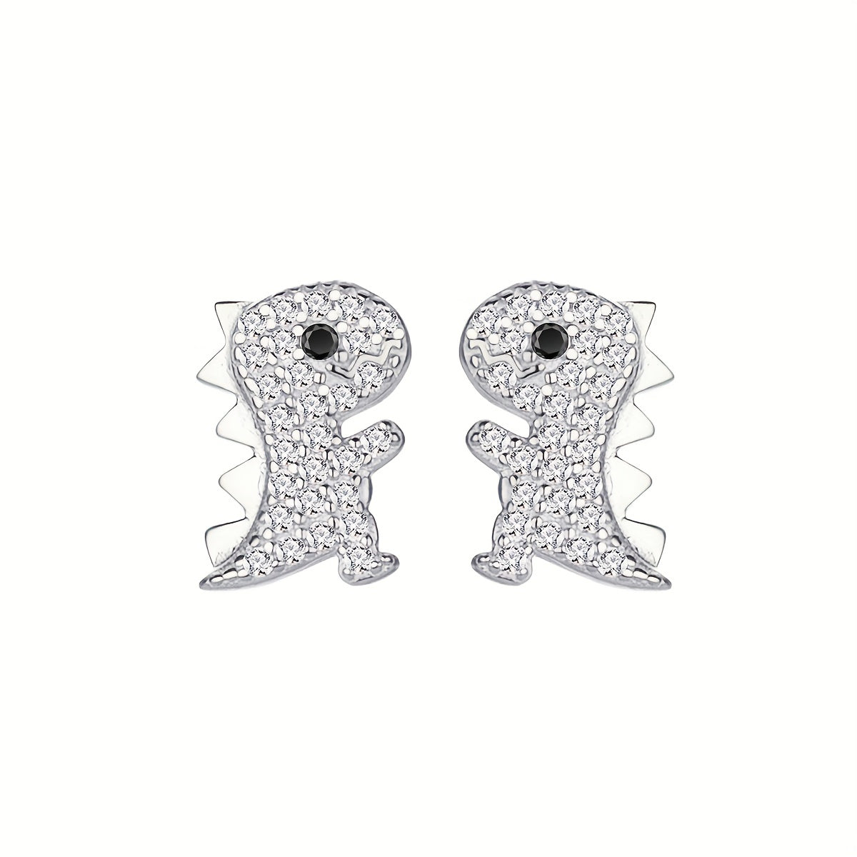 Cartoon Dinosaur 925 Silver Stud Earrings
